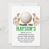 1年も下がってゴルフだ！1歳 サンキューカード (正面)