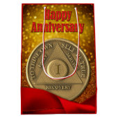1年オウムコイングリッターハッピーアニバーサリー ミディアムペーパーバッグ (裏面)