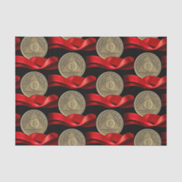 1年オウム記念日コインレッドリボン 薄葉紙