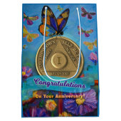 1年オウム記念日コイン蝶の花 ミディアムペーパーバッグ (裏面)