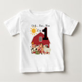 1年オールド誕生日ファームテーマ ベビーTシャツ (正面)