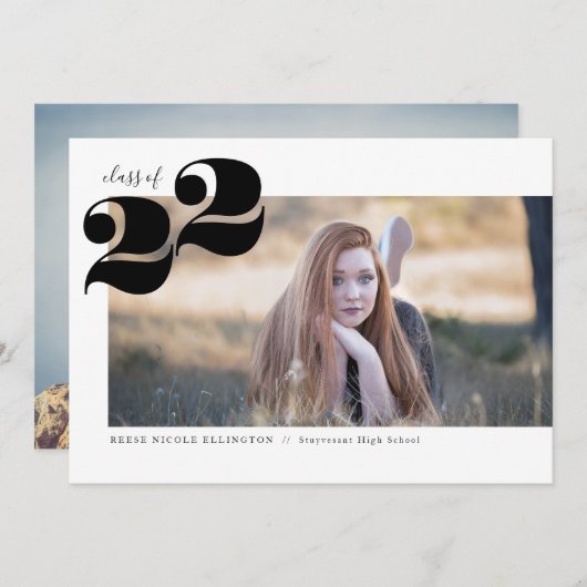 1年パノラはっきりしたム卒業記念パーティー発表 招待状 (正面/裏面)