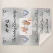 1年パーソナライズされたご結婚との記念品 シェルパブランケット (正面(横))