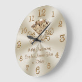 1年パーソナライズされたご結婚との記念品 ラージ壁時計 (傾斜)