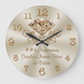 1年パーソナライズされたご結婚との記念品 ラージ壁時計 (正面)
