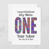 1年パーソナライズされたの地味オウムアニバーサリーカード (正面/裏面)