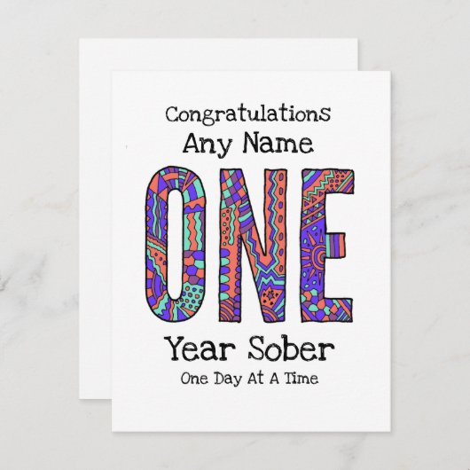 1年パーソナライズされたの地味オウムアニバーサリーカード (正面/裏面)