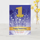 1年リカバリ記念日はっきりした数値 カード (黄色い花)