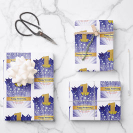 1年リカバリ記念日はっきりした数値 ラッピングペーパーシート