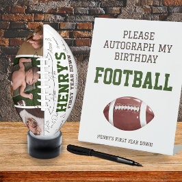 1年下のサイン私の誕生日サッカー 台座サイン