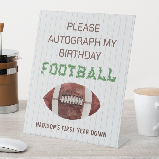 1年下のサイン誕生日サッカー 台座サイン (インサイチュ)