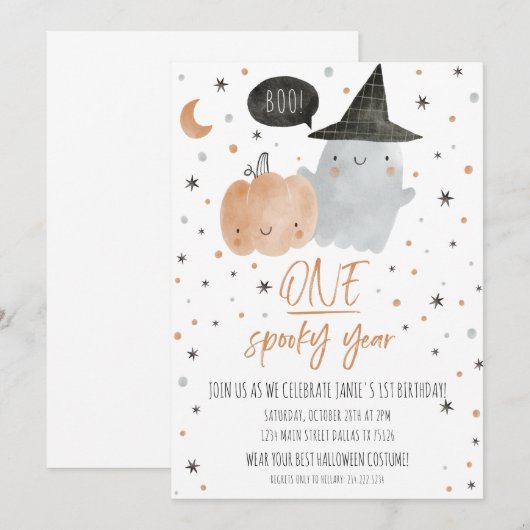 1年不気味誕生日 招待状 (正面/裏面)