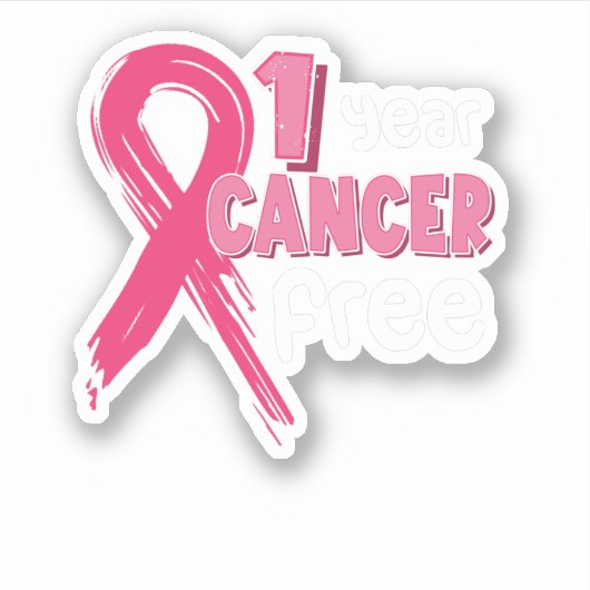 1年乳がんフリーピンク乳がんSurvi シール (正面)