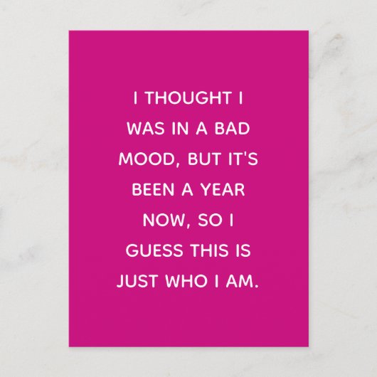 1年以上の気分が悪い ポストカード (正面)