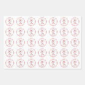 1年制赤白タイポグラフィ ラッピングペーパーシート (正面)