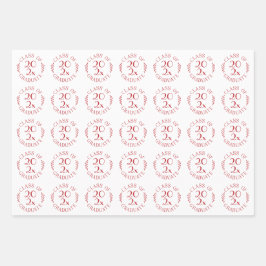 1年制赤白タイポグラフィ ラッピングペーパーシート