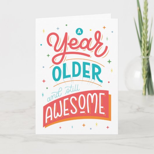 1年前の引用文誕生日カード カード (正面)