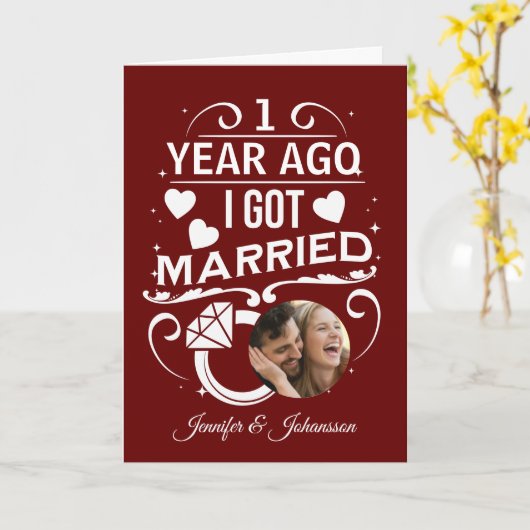 1年前得結婚した一周年結婚 カード (黄色い花)