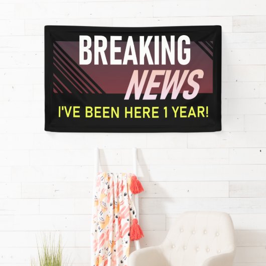 1年勤続記念日1回目の社員評価 横断幕 (インサイチュ)