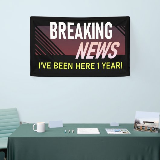 1年勤続記念日1回目の社員評価 横断幕 (トレードショー)