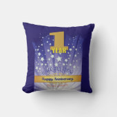 1年名前をカスタムする12ステップ記念はっきりした番号 クッション (正面)
