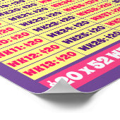 1年救で1000ドル!お金ゴールピンク&パープル ポスター (角)