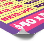 1年救で2,000ドル!お金ゴールピンク&パープル ポスター (角)