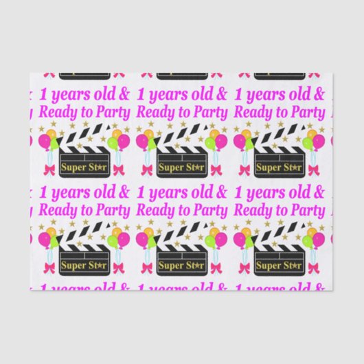 1年星すごい誕生日デザイン 薄葉紙 (正面)