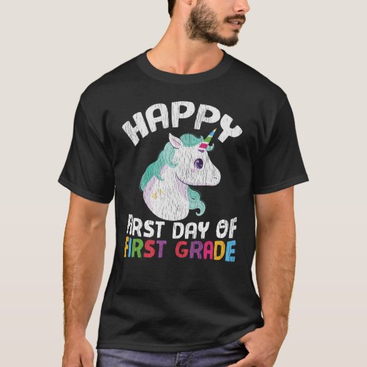 1年生おめでとうユニコーン 入学式ギフト Tシャツ (正面)