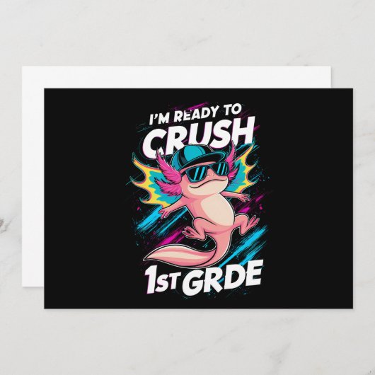 1年生のウーパールックバックトゥスクールを粉砕する準備ができた 招待状 (正面/裏面)