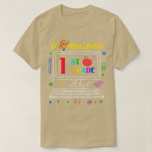 1年生のオンライン学校開始にワクワク！ Tシャツ (デザイン正面)