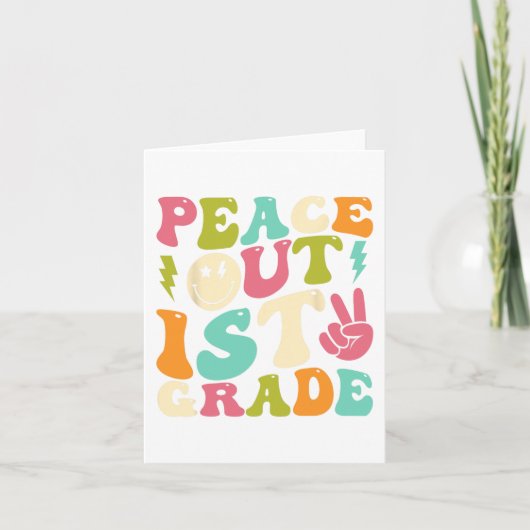 1年生のグーループな卒業おめでとう！学校最後の日 カード (正面)