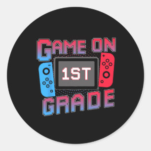 1年生のゲーマー男子のためのクールな学校のビデオゲーム ラウンドシール