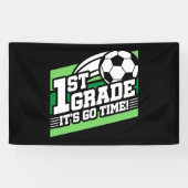 1年生のサッカーフットボール初日の学校復帰 横断幕 (横)
