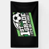 1年生のサッカーフットボール初日の学校復帰 横断幕 (縦)