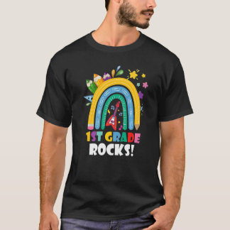 1年生のロックボホレインボーキッズガールズボーイティーシュ Tシャツ
