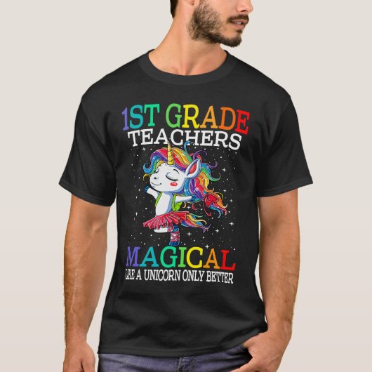 1年生の先生は素晴らしく、魔法のユニコーン Tシャツ (正面)
