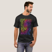 1年生の先生タイポグラフィータイダイ柄 バックトゥー Tシャツ (正面フル)