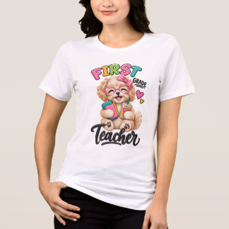 1年生の先生 | かわいいマルチーズプードル トライブレンドTシャツ