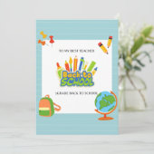 1年生の先生、学校初日のおめでとうございます サンキューカード (スタンド正面)