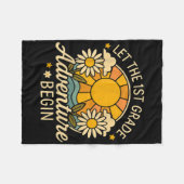 1年生の冒険を開始レトロ太陽バックT フリースブランケット (正面(横))