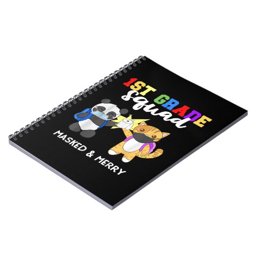 1年生の分隊の検疫パンダ子猫おもしろいマスク ノートブック (左側)