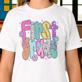 1年生の初登校日にぴったりなキュートな女の子向けデザイン Tシャツ