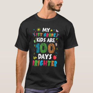 1年生の子供は100人の日が明るい教え Tシャツ