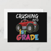 1年生の学校に粉砕先生キッドトラック ポストカード (正面/裏面)