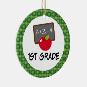 1年生の学校アップルオーナメントケザークギフト セラミックオーナメント (右)