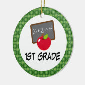 1年生の学校アップルオーナメントケザークギフト セラミックオーナメント (左)
