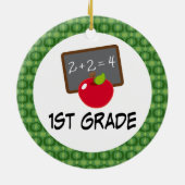 1年生の学校アップルオーナメントケザークギフト セラミックオーナメント (裏面)