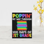 1年生の学生の100日を通る私の道をポップ カード (黄色い花)