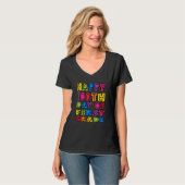 1年生の幸せな100日目の先生子供の勉強 Tシャツ (正面フル)